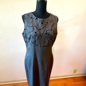 vintage Blush by Spiegel Grey and Black Dress Size 10